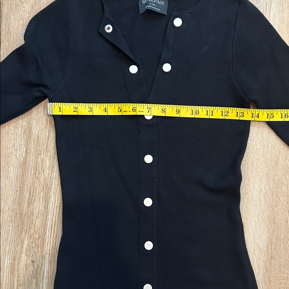 MINKPINK Isabel whimisigoth Black Long Sleeve Knit Dress - Picture 8 of 8